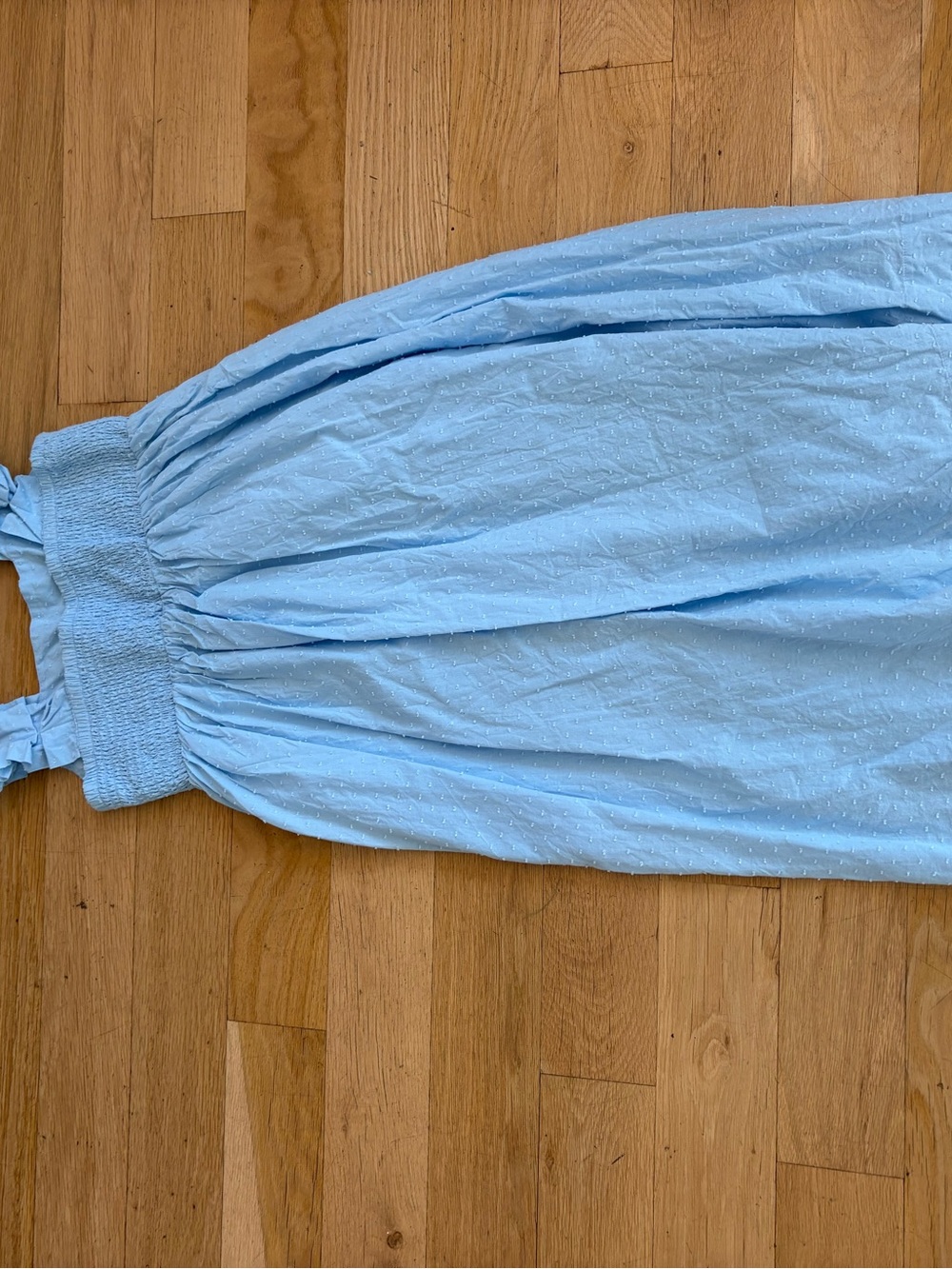 Light Blue Ruffled Strap Dress - Picture 5 of 6